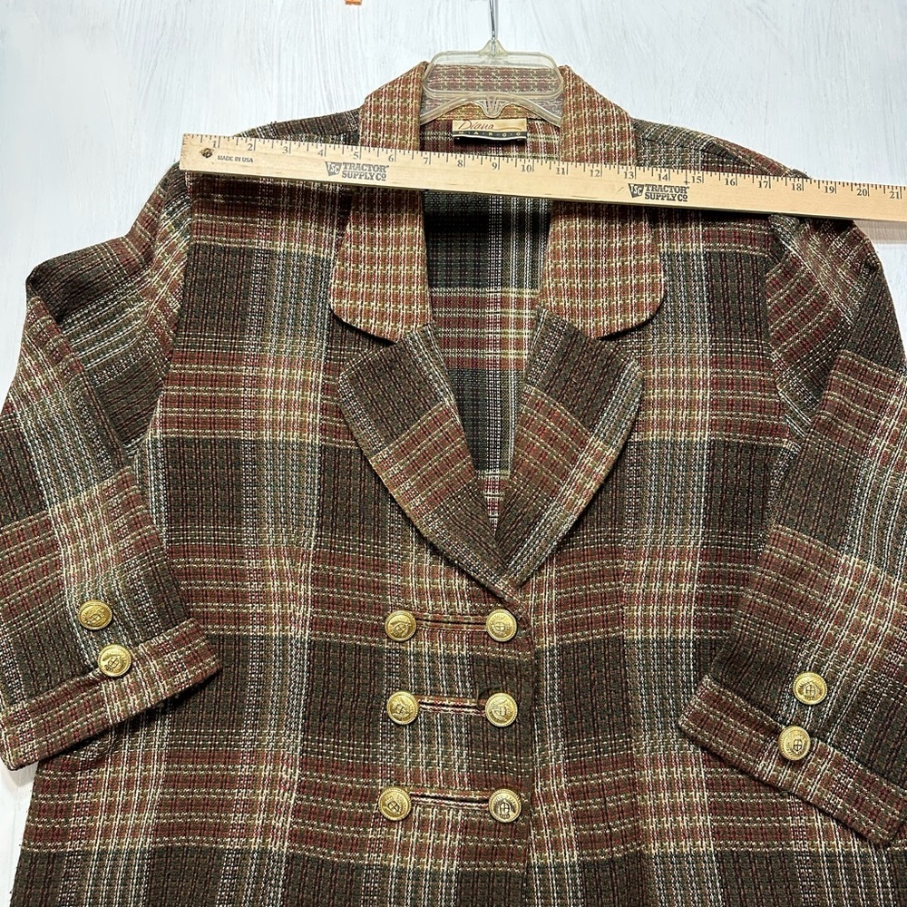 Plaid Double-Breasted Women's Jacket - Picture 4 of 9